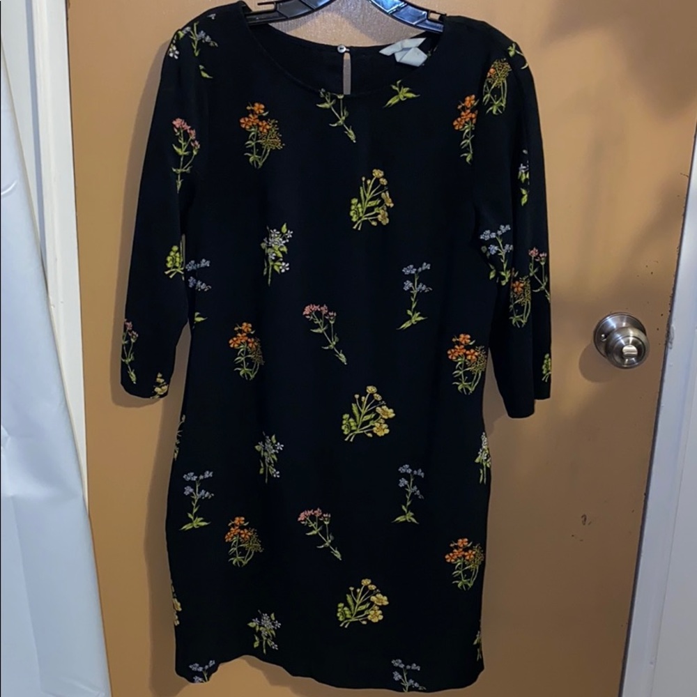H&M black floral dress